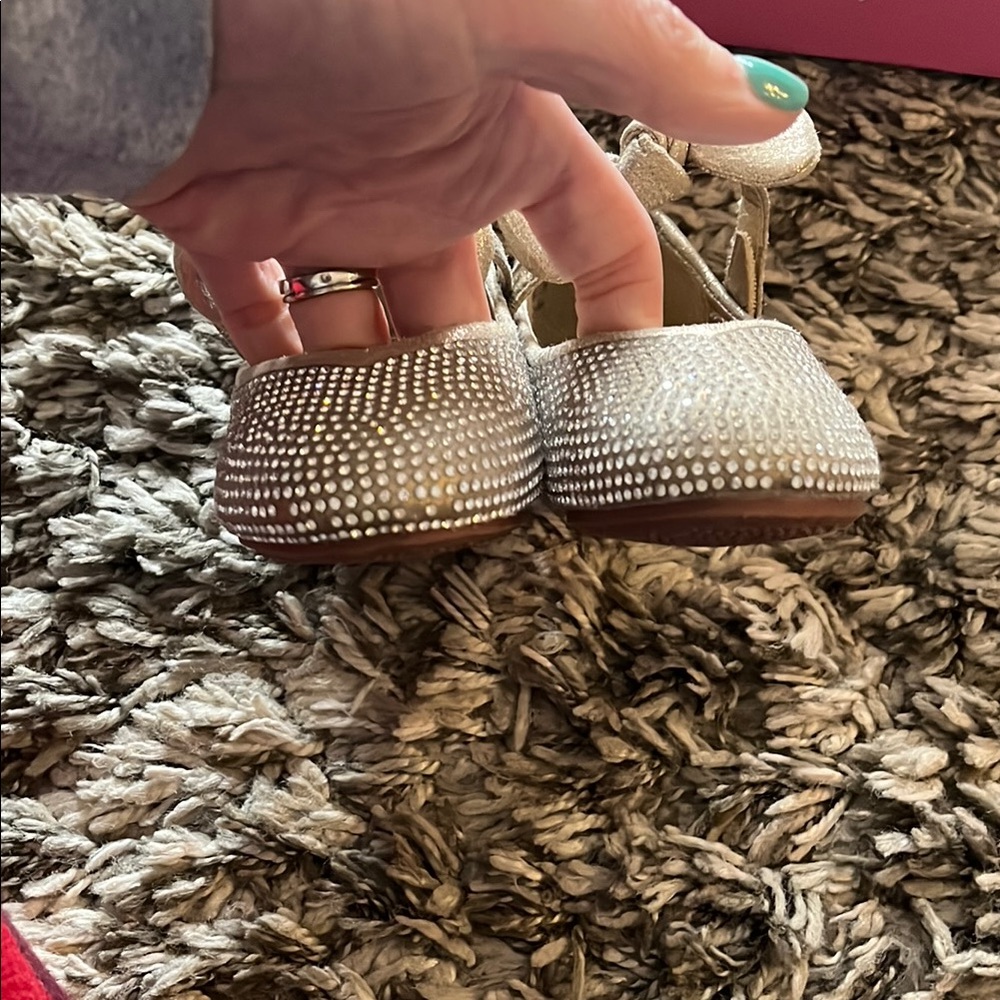 Elegant Rhinestone Gold Mary Jane Shoes - Picture 7 of 10